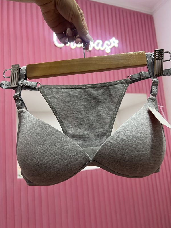 Conjunto Taza Triangulo Gris