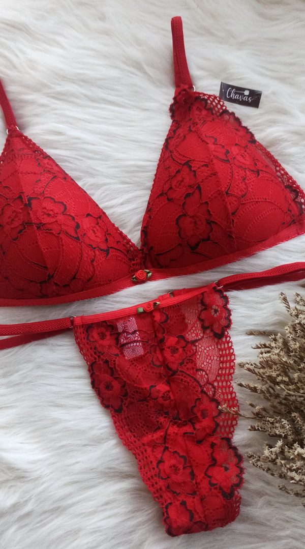 Conjunto Chloe Taza Triangulo Soft Rojo