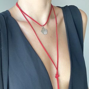 Choker Largo Ostra Fucsia