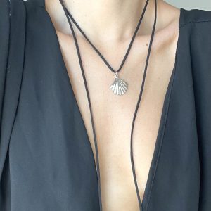 Choker Largo Ostra Negro