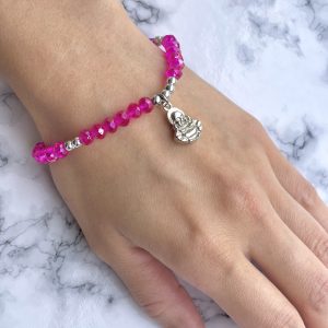 Pulsera Cristal Fucsia Buda