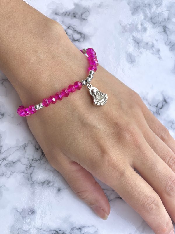 Pulsera Cristal Fucsia Buda
