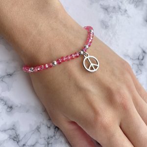 Pulsera Cristal Rosa Paz