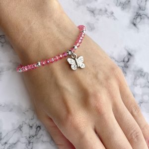 Pulsera Cristal Rosa Mriposa